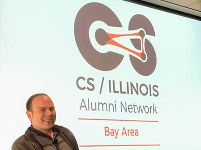 Chris Lattner (MS CS '02, PhD '05) spoke at the kickoff event for the Illinois CS Alumni Network.