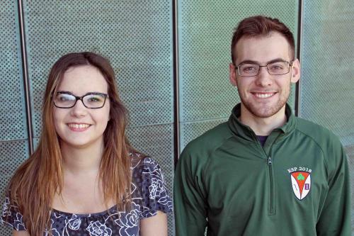 Recent Illinois Computer Science graduates Shannon Strum and Daniel Johnson were among this year's Knights of St. Patrick award winners.