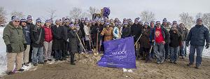 Representatives from the City of Champaign, the University of Illinois, the Research Park, and Yahoo gathered for a ground-breaking ceremony in early February. Photo courtesy of the Research Park at the University of Illinois.