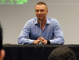 Marcin Kleczynski (BS CS '12), co-founder of Malwarebytes, was on the Illinois campus in spring 2014 to participate in a panel on entrepreneurship.