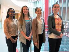 Recipients of the 2016 NCWIT Aspirations in Computing award were (from left) Anisha, Zoleen, Bella, and Lilly.