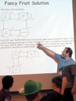CS Professor Lenny Pitt explained how the fruit exercised illustrated computing concepts.