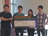 The Illinois team that won the Space Design Competition sponsored by JPL and NASA (from left): Andrew Yi-Zong Ou, Jia-Bin Huang, Anna Jung-Chen Chen, and  Chi-Hsien Yen. Huang is an ECE student. The rest are from CS @ ILLINOIS.