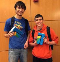 CS freshman Joel Einbinder (left) and ECE freshman Zach Smith won the Facebook Midwest Regional Hackathon.