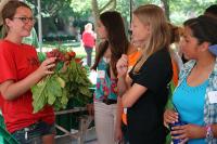 The GEMS Camp included a visit to the farmer's market held outside the Illini Union.
