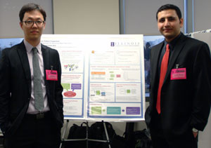 CS grad students Man-Ki Yoon (left) and Fardin Abdi Taghi Abad received a $100,000 Fellowship from Qualcomm for their research and presentation on security for real-time embedded systems.