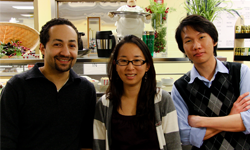 From left: Illinois CS PhD students Maurice Rabb, Yun Young Lee, and Nicholas Chen
