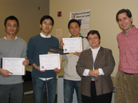 Members of the winning G-Clicker team with Prof. Klara Nahrstedt and Dr. Dave Craig