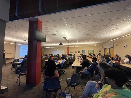 Symposium rooms in the Thomas M. Siebel Center for Computer Science welcomed student participants to Reflections|Projections 2021. The event was conducted in a hybrid manner, with an online option also available to attendees.