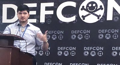 Vivek Nair, pictured here at DEF CON, has dedicated himself to cybersecurity research.