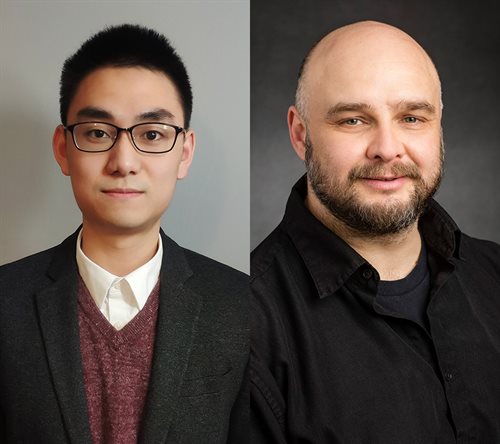 Headshots of Illinois CS student Xiaohong Chen on the left and professor Grigore Rosu on the right.