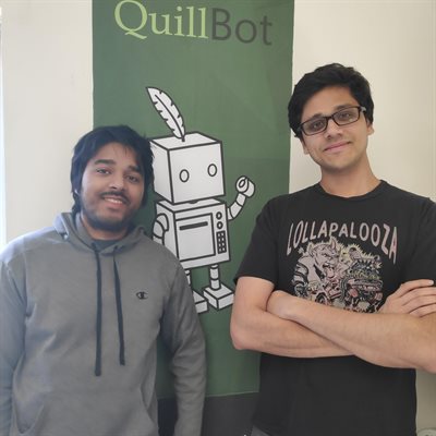 Quillbot founders and Illinois CS graduates Anil Jason, left, and David Silin.