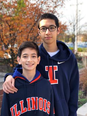 Illinois CS sophomore Christopher Kull, shown with his brother, Zack, says he's just beginning to explore the possibilities computer science holds for him.